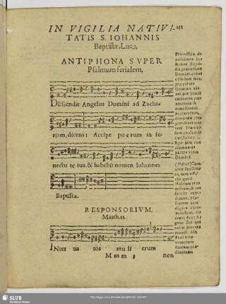 In vigilia nativitatis S. Johannis