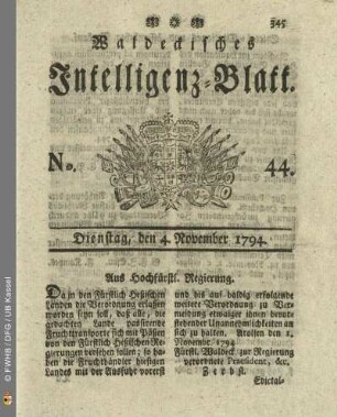 No. 44. Dienstag, den 4. November 1794