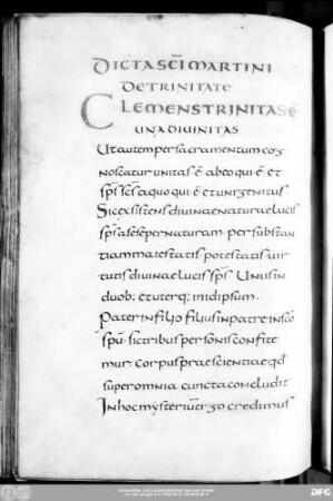 [Hilarius Pictaviensis?: Dicta sancti Martini de trinitate]