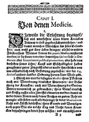 Caput I. Von denen Medicis.