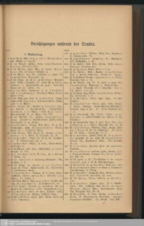 Berichtigungen während des Druckes