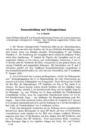 Sonnenstrahlung und Erdmagnetismus
