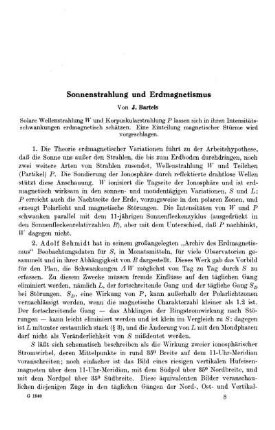 Sonnenstrahlung und Erdmagnetismus