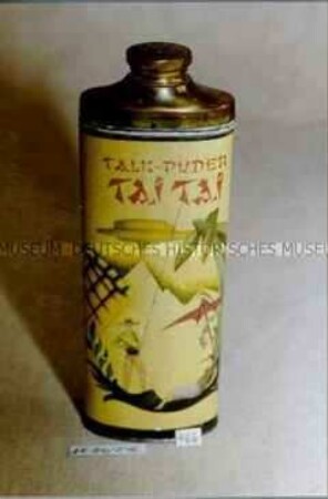 Blechdose mit "TALK-PUDER TAI TAI"