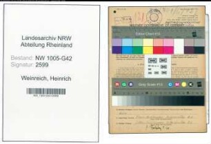 Entnazifizierung Heinrich Weinreich , geb. 16.02.1892 (Schneider)