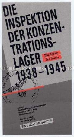 Einladung zur Eröffnung der Ausstellung "Die Inspektion der Konzentrationslager" in Oranienburg