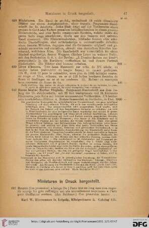 Miniaturen in Druck hergestellt (Nr. 641 - 646)