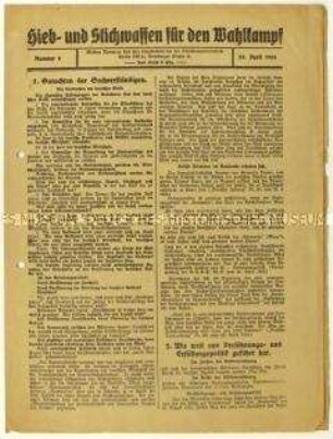 Flugschrift der Deutschnationalen Volkspartei zur Reichstagswahl am 4. Mai 1924
