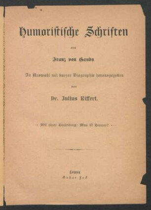 Humoristische Schriften