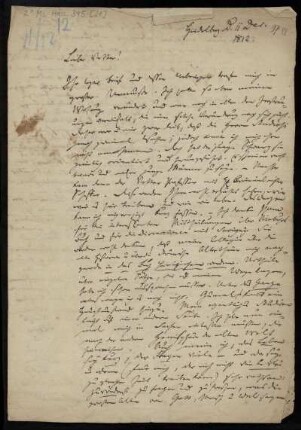 Brief von Friedrich Creuzer an Johann Heinrich Christian Bang