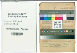 Entnazifizierung Auguste Homrighausen , geb. 17.08.1903 (Fuersorgerin)