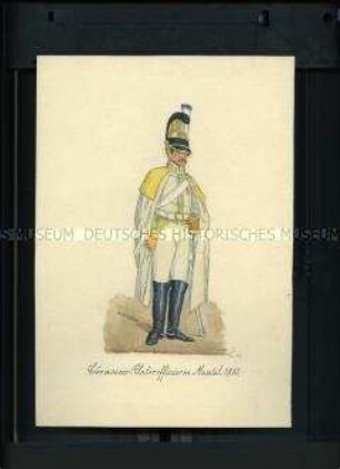 Uniformdarstellung, Kürassier-Unteroffizier, Sachsen, 1810.
