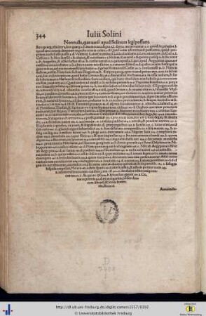Iulii Solini Nonnulla, quae variè apud Solinum legi possunt.