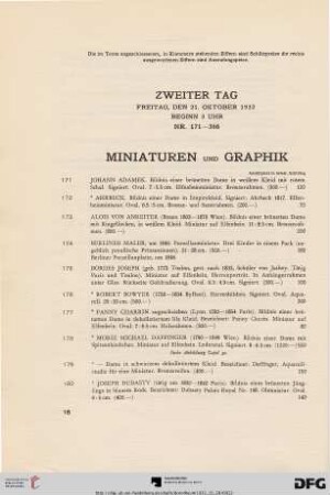 Miniaturen und Graphik (Nr. 171-208)