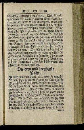 Die drey und dreyßigste Nacht.