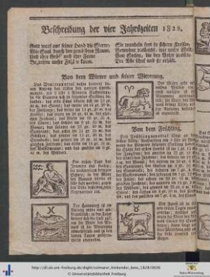 Beschreibung der vier Jahrszeiten 1828.