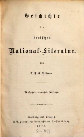 Geschichte der deutschen National-Literatur