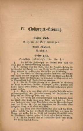 IV. Civilprozeß-Ordnung.