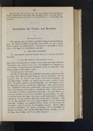 Krankheiten der Trachea und Bronchien.