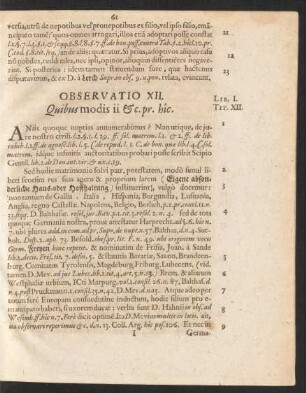 Observatio XII. ...