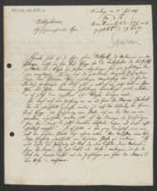 Brief von Jacob Sturm an Unbekannt