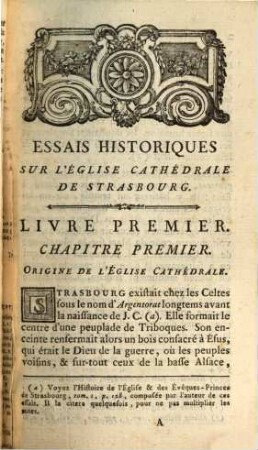 Essais Historiques Et Topographiques Sur L'Église Cathédrale De Strasbourg, [Hauptband]