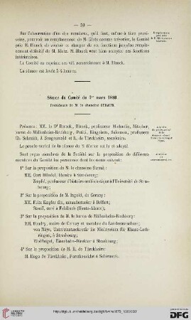 Séance du Comité du 1er mars 1880