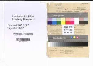Entnazifizierung Heinrich Walther , geb. 05.12.1902 (Verkehrsaufseher)