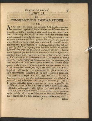 Caput II. De Confirmationis Deformatione.