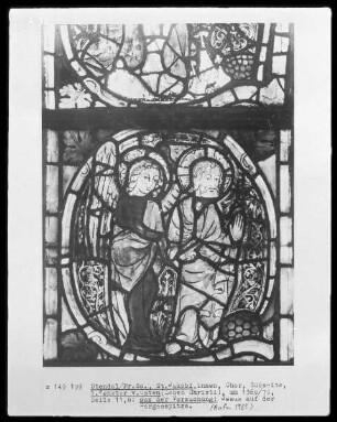Südliches Chorfenster mit Szenen aus dem Leben Christi — Christus mit Schutzengel aus der Versuchung Christi in der Wüste