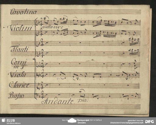 Cavatina: "Se pietoso amor mi" in F-Dur