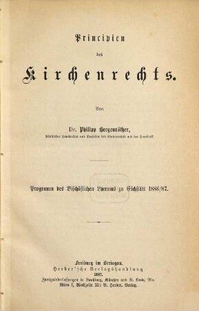 Principien des Kirchenrechts