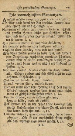 Die vornehmsten Sentenzen