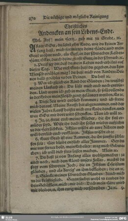 Christliches Andencken an sein Lebens-Ende