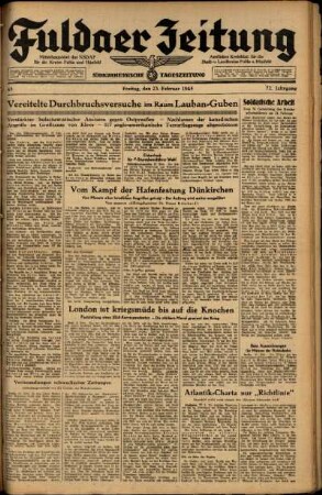 Ausgabe vom Freitag, den 23. Februar 1945.