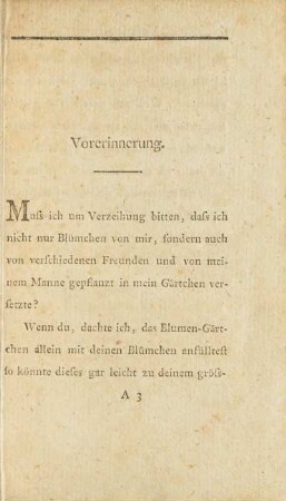 Vorerinnerung.