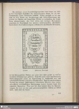 Die staatliche Porzellanmanufaktur Berlin
