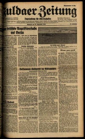 Ausgabe vom Mittwoch, den 25. September 1940.