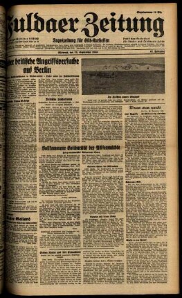 Ausgabe vom Mittwoch, den 25. September 1940.