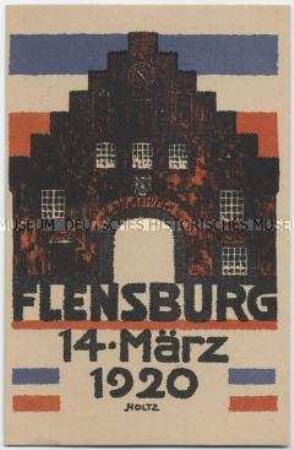 Postkarte zur Volksabstimmung in Schleswig