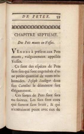 Chapitre Septiéme. Des Pets muets ou Vesses.
