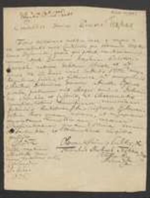 Brief von Michael Tertina an Johann Jacob Kohlhaas