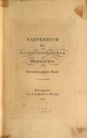 Wappenbuch der Oesterreichischen Monarchie. 22