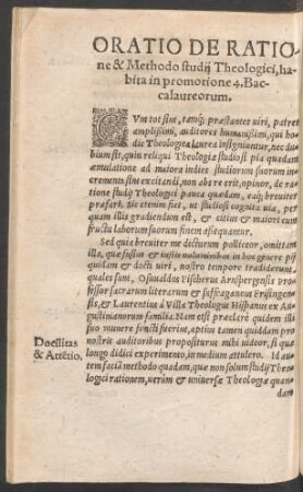 Oratio De Ratione & Methodo studii Theologici ...