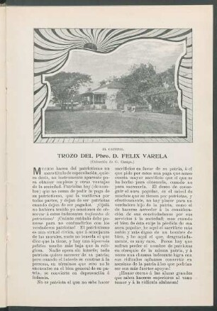 Trozo del Pbro. D. Félix Varela. : (Colección de [Gabriel] Camps.)