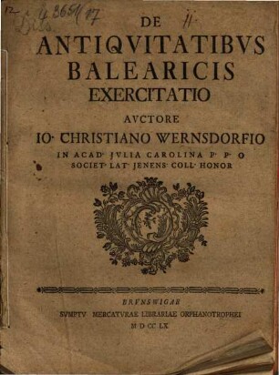 De antiquitatibus Balearicis exercitatio