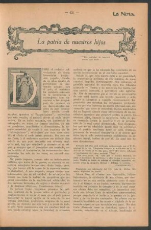 La patria de nuestros hijos