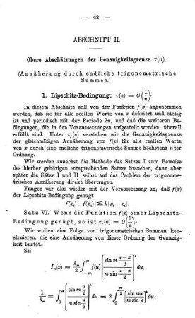 1. Lipschitz-Bedingung r(n) = 0 (1/n).