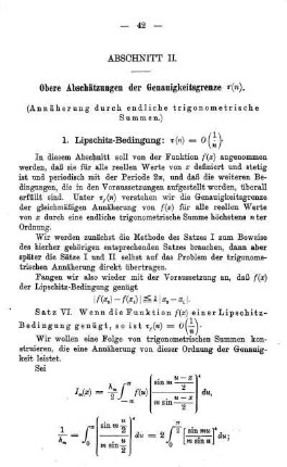 1. Lipschitz-Bedingung r(n) = 0 (1/n).