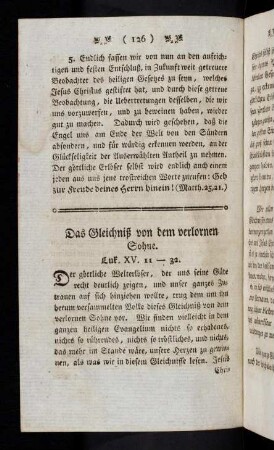 126-146, Das Gleichniß von dem verlornen Sohne